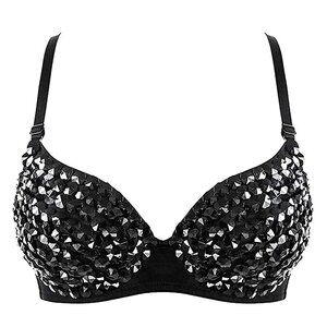 FASHION Metallic Spike Punk Goth Bra Clubwear - Blackrhinestone